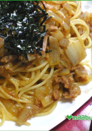 納豆ツナ玉葱の味噌＆ラー油のピリ辛パスタ-レシピのメイン写真