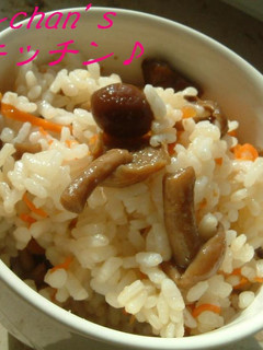 炊き込みご飯~手作りなめこのつくだ煮で~-レシピのメイン写真