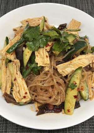 糖質☆乾燥こんにゃくパスタで中華湯葉冷菜-レシピのメイン写真