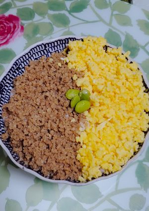 鶏そぼろの二色丼-レシピのメイン写真
