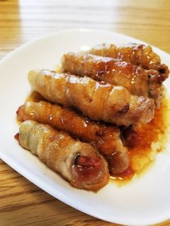 豚バラでこってり爽やか⭐梅しその肉巻き-レシピのメイン写真