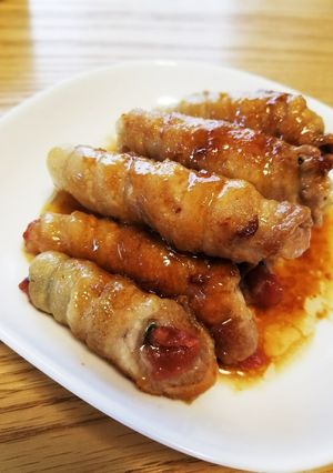 豚バラでこってり爽やか⭐梅しその肉巻き-レシピのメイン写真