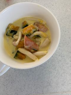 カボチャとしめじベーコンのクリームスープ-レシピのメイン写真