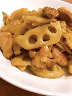 とりと蓮根の黒酢炒め-レシピのメイン写真