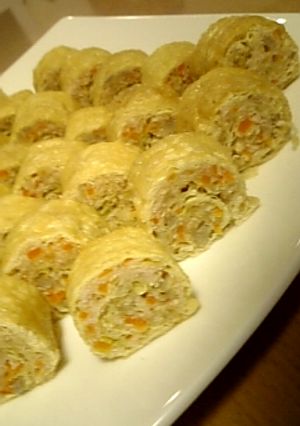 ●鶏挽肉で♪ヘルシー油揚げ蒸し●-レシピのメイン写真