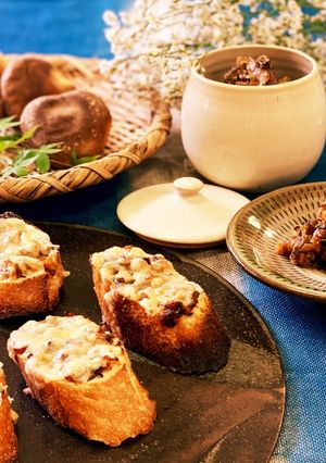   しいたけ味噌のオープンサンド-レシピのメイン写真