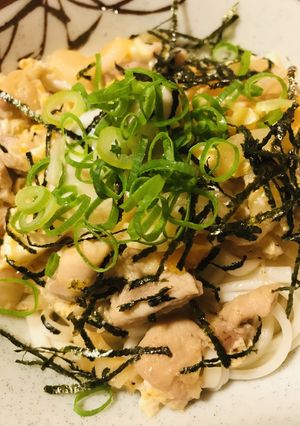 鶏むね肉の●ぶっかけ系親子うどん-レシピのメイン写真