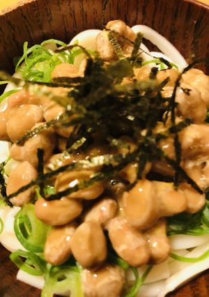毎日の納豆●ぶっかけ納豆ネギうどん-レシピのメイン写真