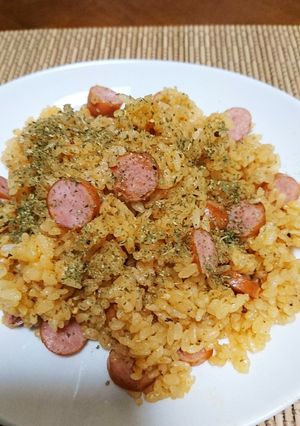 簡単すぎ!ソーセージライスq(^-^q)-レシピのメイン写真