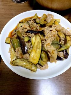豚肉とナスの甘辛味噌炒め-レシピのメイン写真