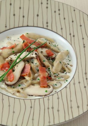 しいたけパスタのクリームソース-レシピのメイン写真