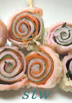 お弁当にも♪魚肉ソーしそ人参のまきまき天-レシピのメイン写真