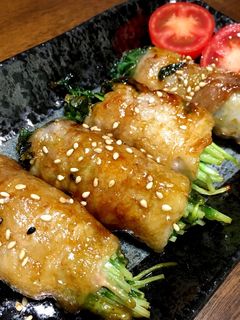 ☆豆苗の豚肉巻き-レシピのメイン写真