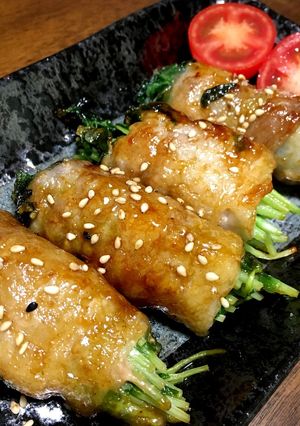 ☆豆苗の豚肉巻き-レシピのメイン写真
