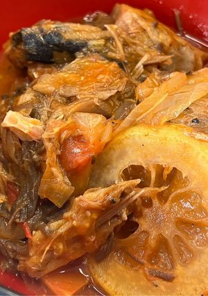さばトマト煮缶で漁師スープ　人参　レモン-レシピのメイン写真
