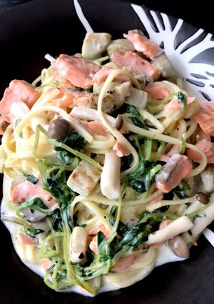 鮭の具沢山クリームパスタ-レシピのメイン写真