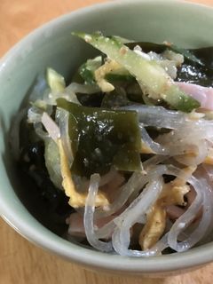 春雨ときゅうりとハムの酢の物-レシピのメイン写真