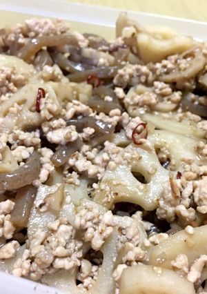 鶏ひき肉のれんこんきんぴら●作り置き大量-レシピのメイン写真