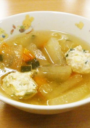 給食★鶏だんごと冬瓜のスープ-レシピのメイン写真