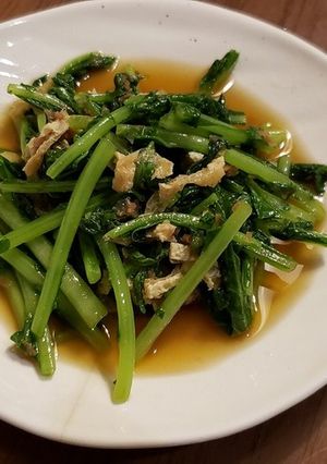 間引き菜と油揚げの和風炒め-レシピのメイン写真
