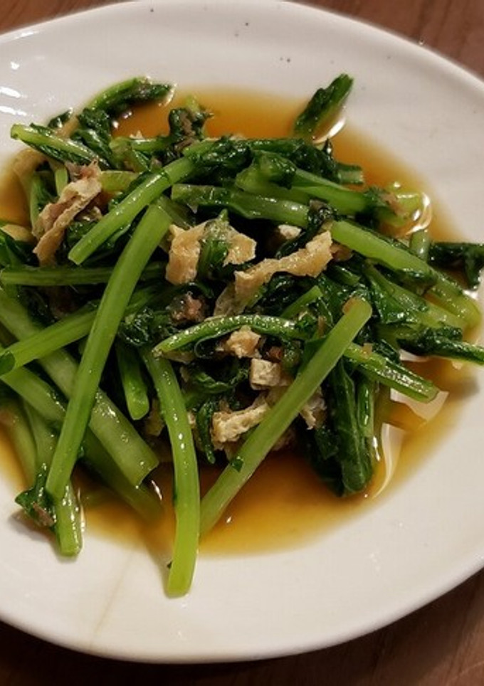 間引き菜と油揚げの和風炒め-レシピのメイン写真