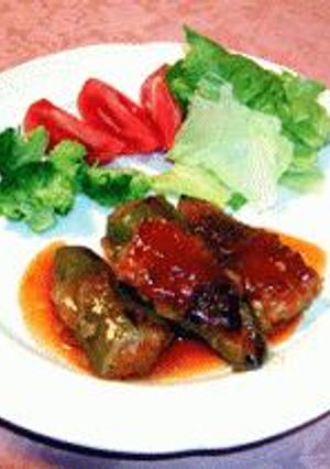 失敗なし！ピーマンの肉詰めケチャップ煮-レシピのメイン写真