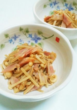 短時間！エノキとベーコンのバター醤油炒め-レシピのメイン写真