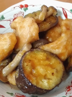 なすと鶏むね肉としめじの甘辛炒め-レシピのメイン写真
