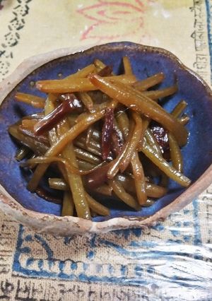 きんぴらサツマイモ茎-レシピのメイン写真