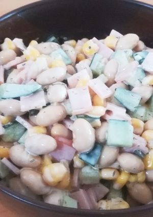 スプーンで食べる大豆の旨マヨサラダ-レシピのメイン写真