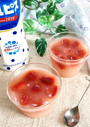 カルピス♪いちご寒天-レシピのメイン写真