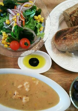 朝ごはん！シチューとパン-レシピのメイン写真