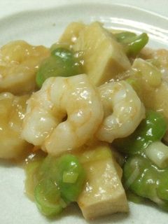 高野豆腐とエビの炒め物-レシピのメイン写真