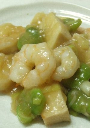 高野豆腐とエビの炒め物-レシピのメイン写真