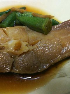 からすかれいの煮付け!オクラ付き!-レシピのメイン写真