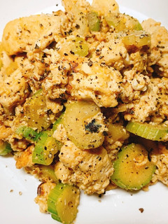 豆腐とセロリの和風炒め-レシピのメイン写真