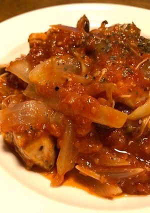 絶品！チキンときのこのトマト煮込み-レシピのメイン写真