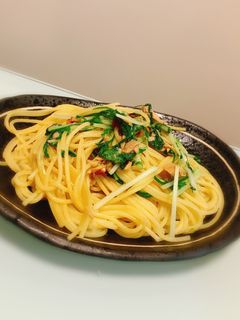 ツナと水菜の和風パスタ-レシピのメイン写真