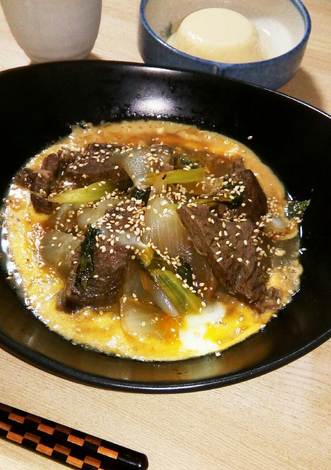 ステーキの残りを、野菜たっぷり卵とじ☆-レシピのメイン写真