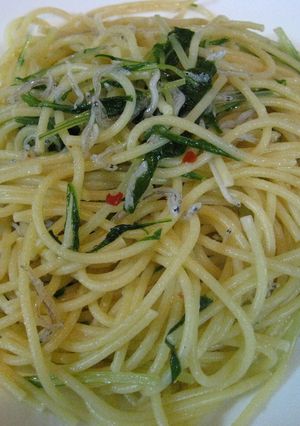 じゃこと水菜のスパゲティ 子供用&大人用-レシピのメイン写真