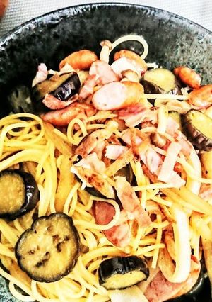 簡単美味！ナスとベーコンの和風パスタ-レシピのメイン写真