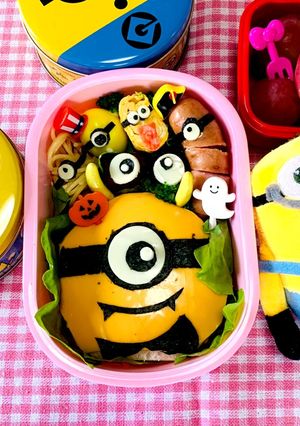 ミニオン弁当 キャラ弁 ハロウィン パン-レシピのメイン写真