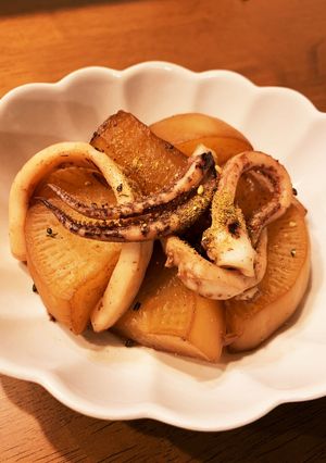 腹ペコ男子パクパク！いかと大根の煮物-レシピのメイン写真