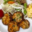 海老と椎茸の揚げ物