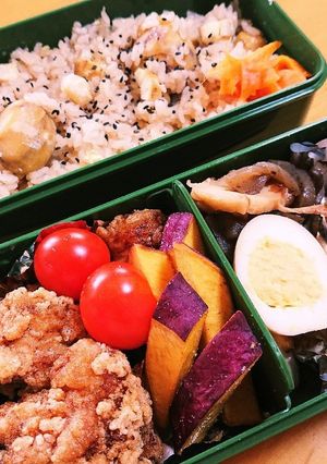 中学生男子の秋の味覚弁当-レシピのメイン写真