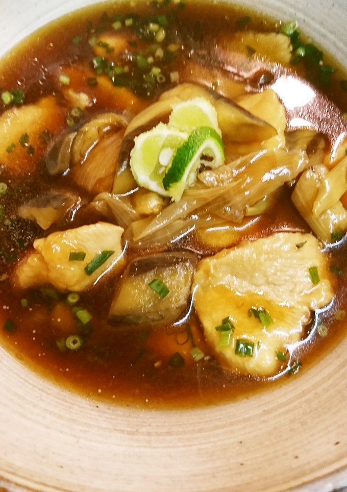 鶏肉と茄子の治部煮【改訂版】-レシピのメイン写真