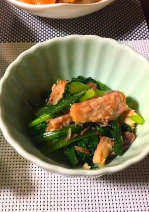 簡単！鯖缶と小松菜のめんつゆ和え-レシピのメイン写真