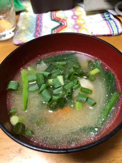 お鍋で残った肉団子で味噌汁!-レシピのメイン写真