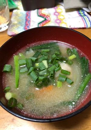 お鍋で残った肉団子で味噌汁！-レシピのメイン写真