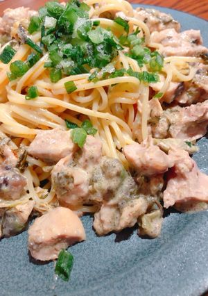 フライパンいらず高菜明太アボカド鶏パスタ-レシピのメイン写真